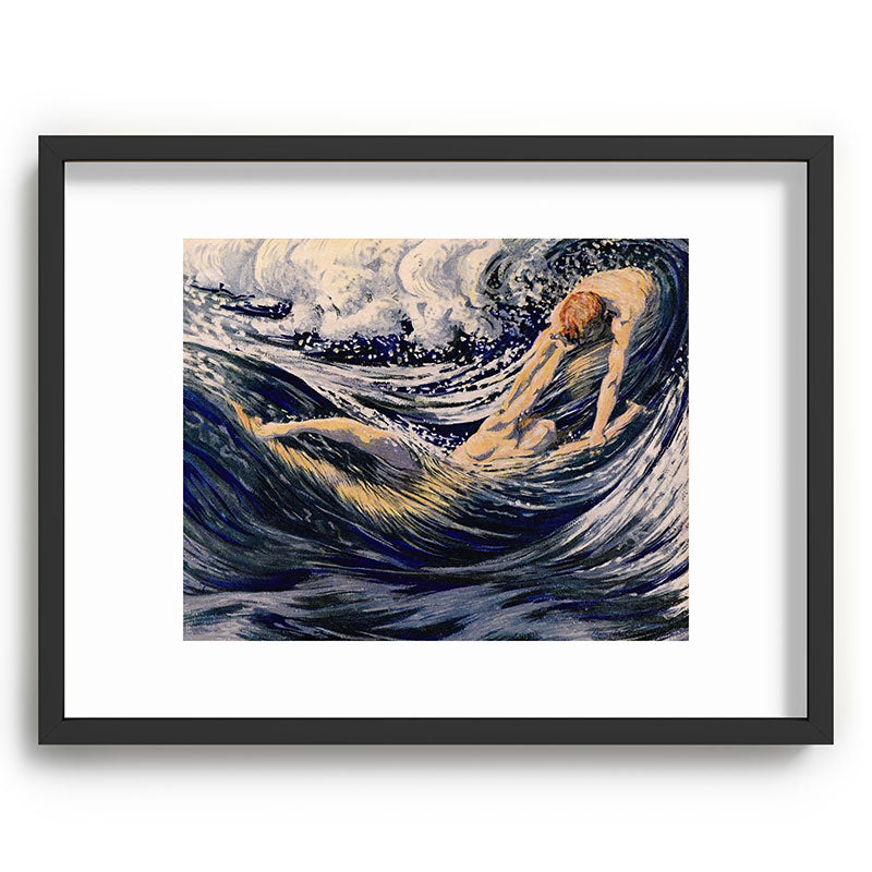 "Two fishes swimming in the sea not more lawless than we" (Margaret C. Cook, Leaves of Grass, 1913) Framed Art Print