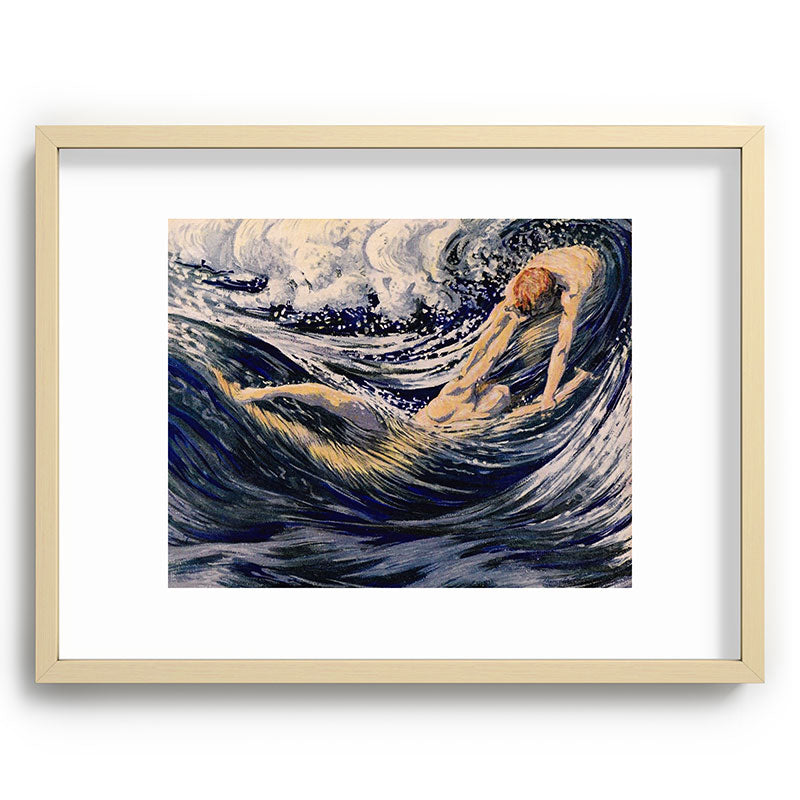 "Two fishes swimming in the sea not more lawless than we" (Margaret C. Cook, Leaves of Grass, 1913) Framed Art Print