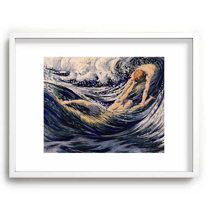 "Two fishes swimming in the sea not more lawless than we" (Margaret C. Cook, Leaves of Grass, 1913) Framed Art Print