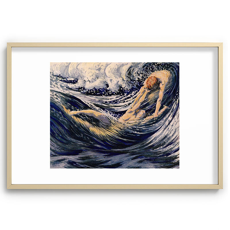 "Two fishes swimming in the sea not more lawless than we" (Margaret C. Cook, Leaves of Grass, 1913) Framed Art Print