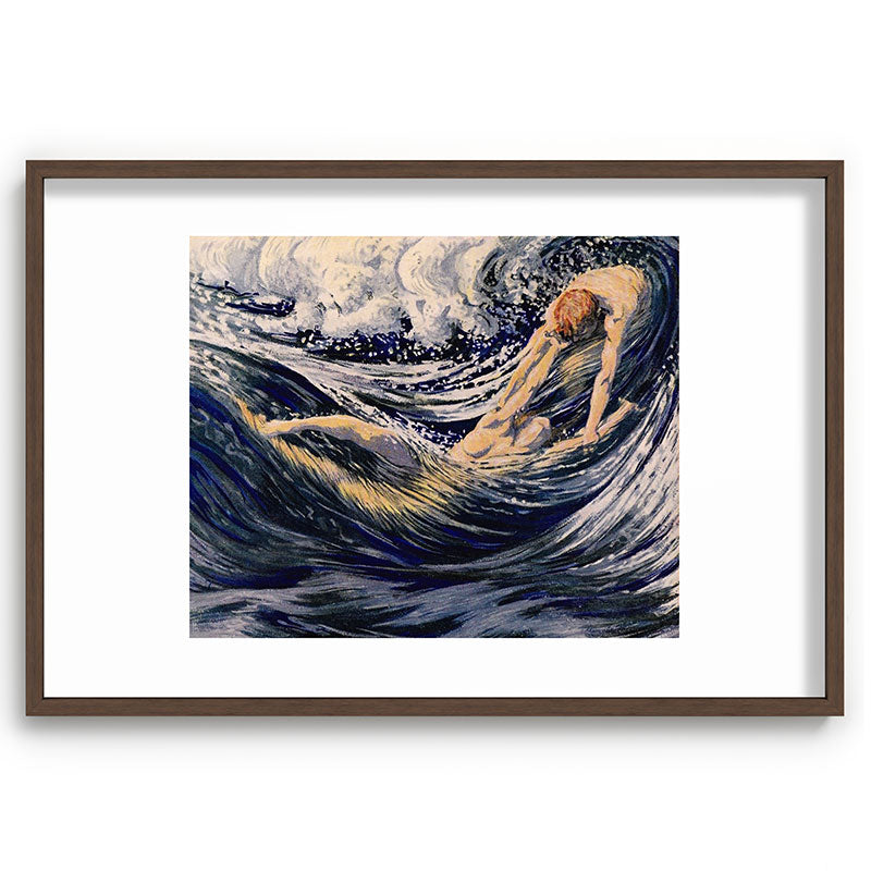 "Two fishes swimming in the sea not more lawless than we" (Margaret C. Cook, Leaves of Grass, 1913) Framed Art Print