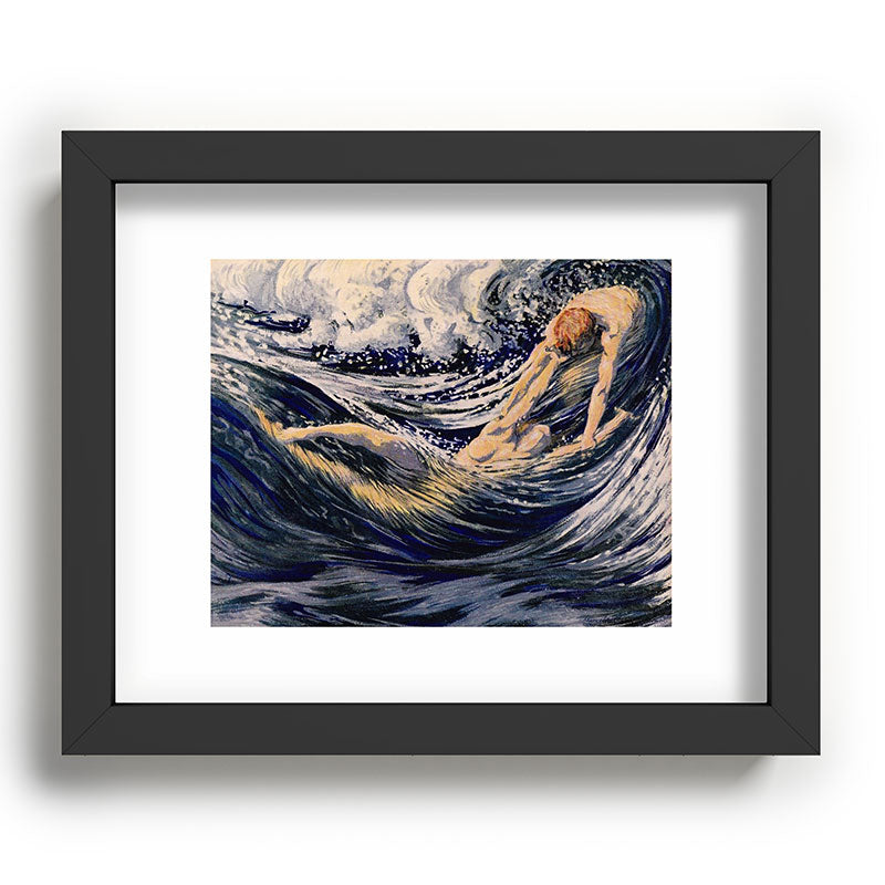 "Two fishes swimming in the sea not more lawless than we" (Margaret C. Cook, Leaves of Grass, 1913) Framed Art Print