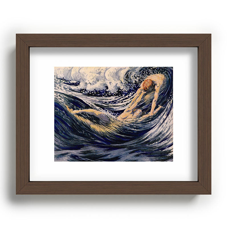 "Two fishes swimming in the sea not more lawless than we" (Margaret C. Cook, Leaves of Grass, 1913) Framed Art Print