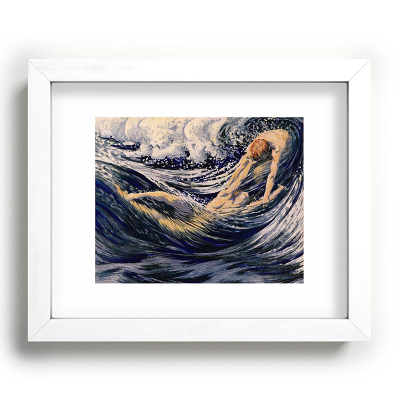 "Two fishes swimming in the sea not more lawless than we" (Margaret C. Cook, Leaves of Grass, 1913) Framed Art Print