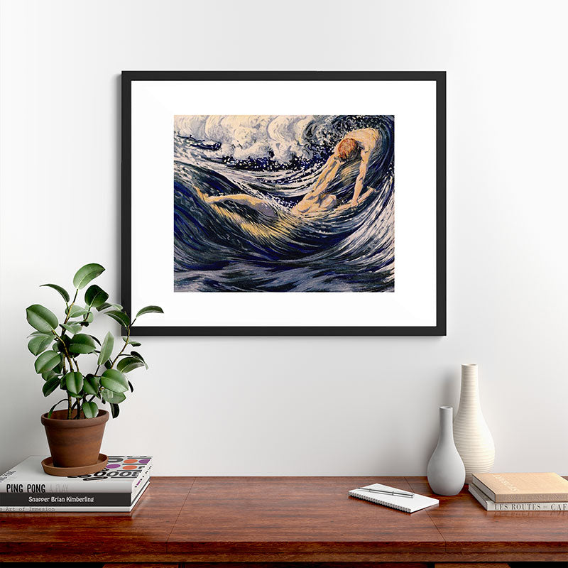 "Two fishes swimming in the sea not more lawless than we" (Margaret C. Cook, Leaves of Grass, 1913) Framed Art Print