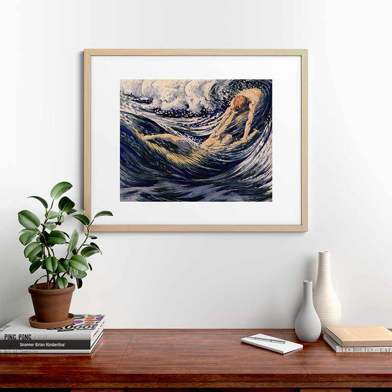 "Two fishes swimming in the sea not more lawless than we" (Margaret C. Cook, Leaves of Grass, 1913) Framed Art Print