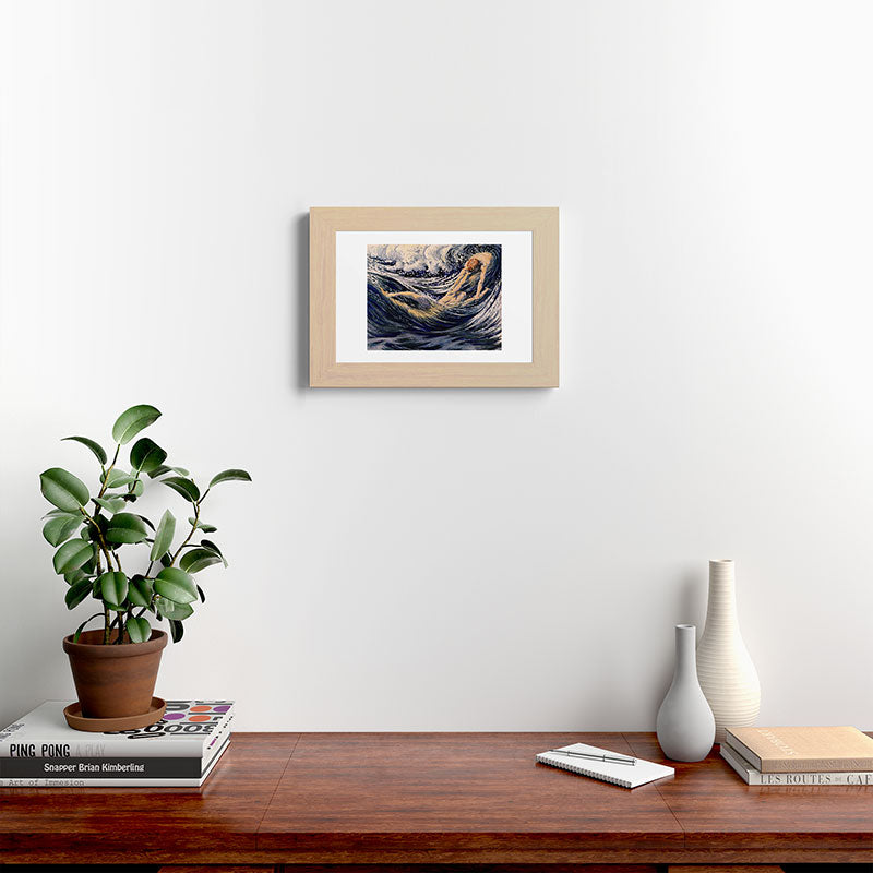 "Two fishes swimming in the sea not more lawless than we" (Margaret C. Cook, Leaves of Grass, 1913) Framed Art Print