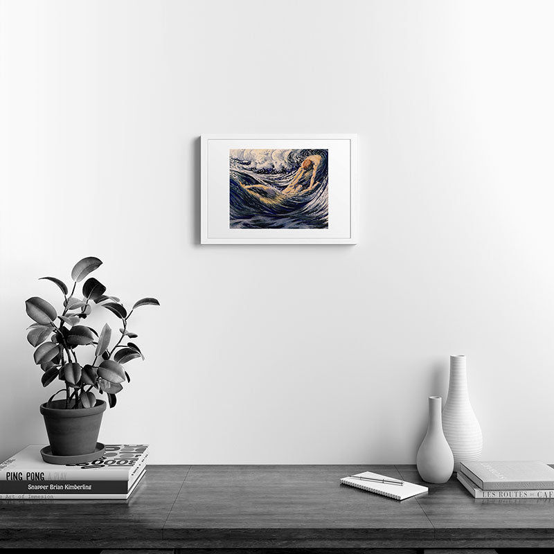 "Two fishes swimming in the sea not more lawless than we" (Margaret C. Cook, Leaves of Grass, 1913) Framed Art Print