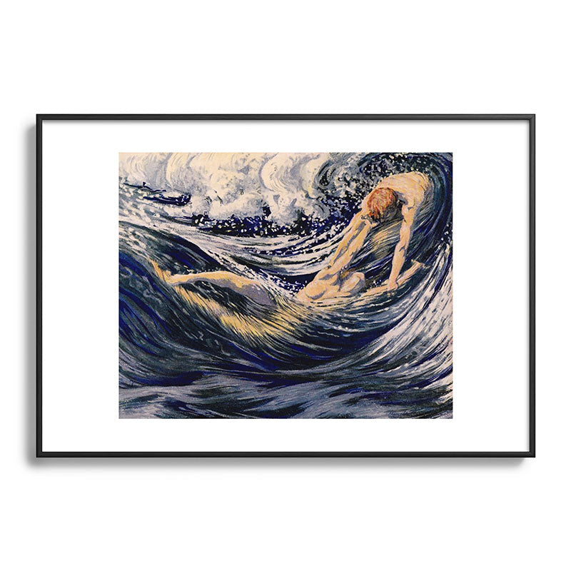 "Two fishes swimming in the sea not more lawless than we" (Margaret C. Cook, Leaves of Grass, 1913) Framed Art Print