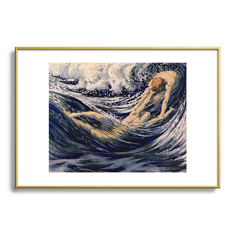 "Two fishes swimming in the sea not more lawless than we" (Margaret C. Cook, Leaves of Grass, 1913) Framed Art Print
