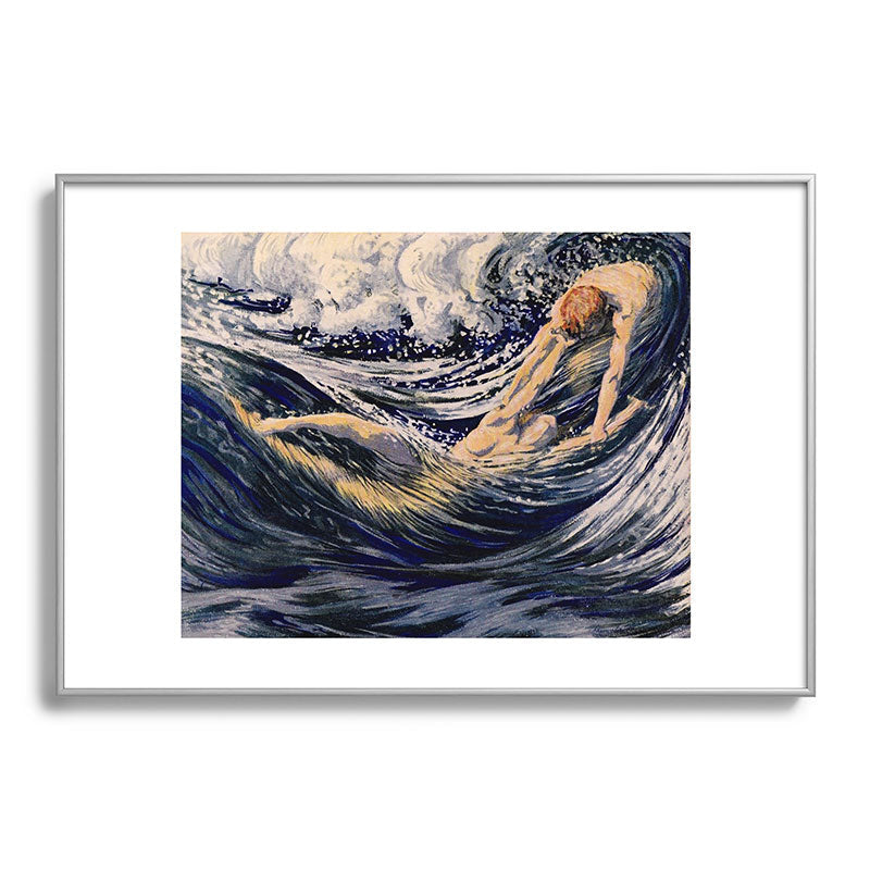 "Two fishes swimming in the sea not more lawless than we" (Margaret C. Cook, Leaves of Grass, 1913) Framed Art Print