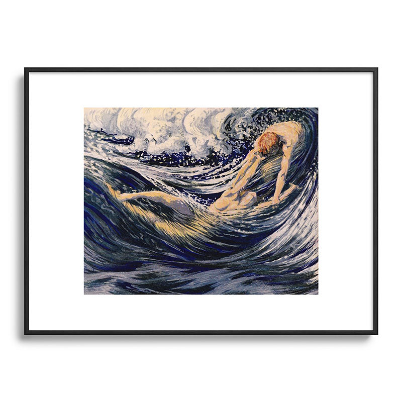"Two fishes swimming in the sea not more lawless than we" (Margaret C. Cook, Leaves of Grass, 1913) Framed Art Print
