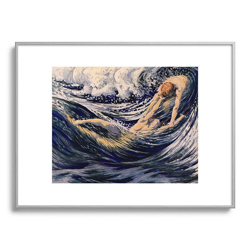 "Two fishes swimming in the sea not more lawless than we" (Margaret C. Cook, Leaves of Grass, 1913) Framed Art Print