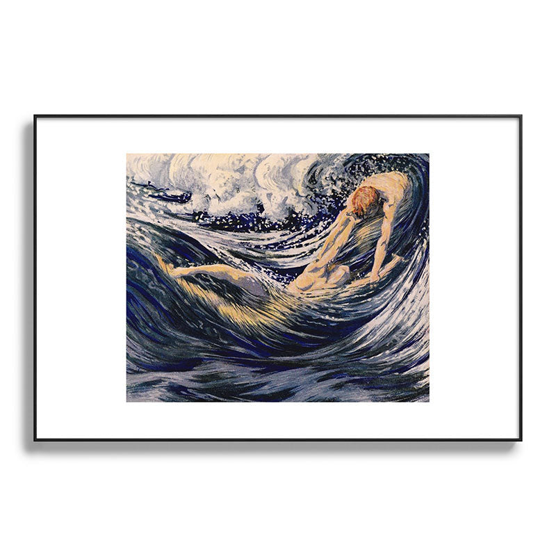 "Two fishes swimming in the sea not more lawless than we" (Margaret C. Cook, Leaves of Grass, 1913) Framed Art Print