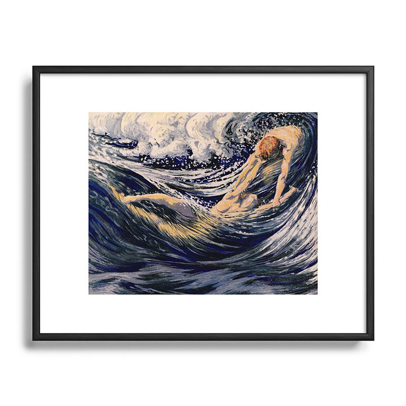 "Two fishes swimming in the sea not more lawless than we" (Margaret C. Cook, Leaves of Grass, 1913) Framed Art Print