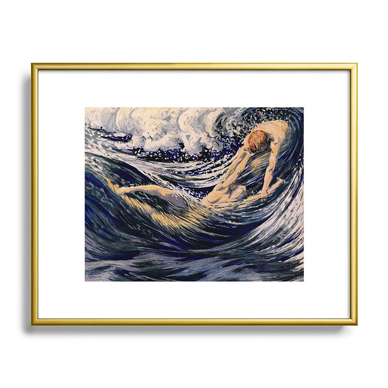 "Two fishes swimming in the sea not more lawless than we" (Margaret C. Cook, Leaves of Grass, 1913) Framed Art Print
