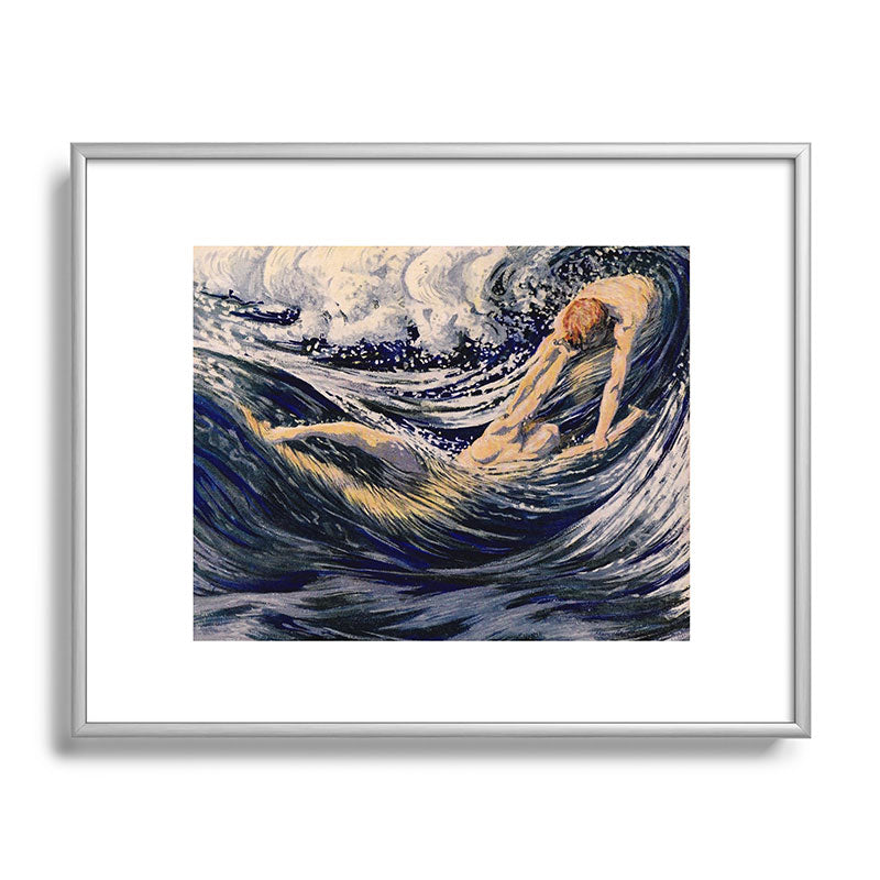 "Two fishes swimming in the sea not more lawless than we" (Margaret C. Cook, Leaves of Grass, 1913) Framed Art Print