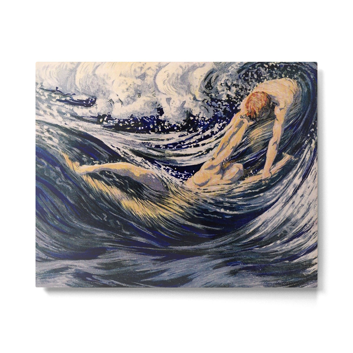 "Two fishes swimming in the sea not more lawless than we" (Margaret C. Cook, Leaves of Grass, 1913) Metal Print
