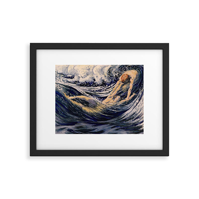 "Two fishes swimming in the sea not more lawless than we" (Margaret C. Cook, Leaves of Grass, 1913) Framed Art Print