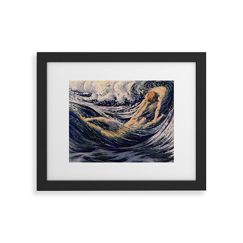 "Two fishes swimming in the sea not more lawless than we" (Margaret C. Cook, Leaves of Grass, 1913) Framed Art Print