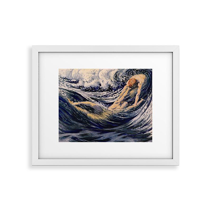 "Two fishes swimming in the sea not more lawless than we" (Margaret C. Cook, Leaves of Grass, 1913) Framed Art Print
