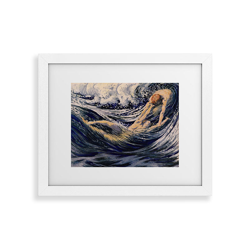 "Two fishes swimming in the sea not more lawless than we" (Margaret C. Cook, Leaves of Grass, 1913) Framed Art Print