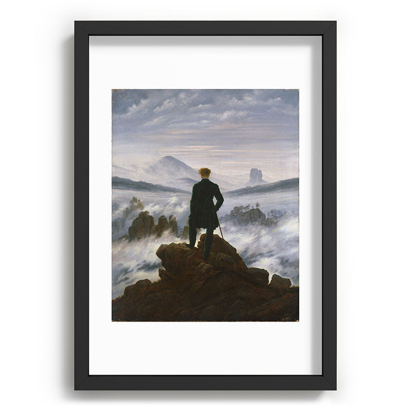 "Wanderer above the Sea of Fog" ("Der Wanderer ��ber dem Nebelmeer") by Caspar David Friedrich, circa 1817  Framed Art Print