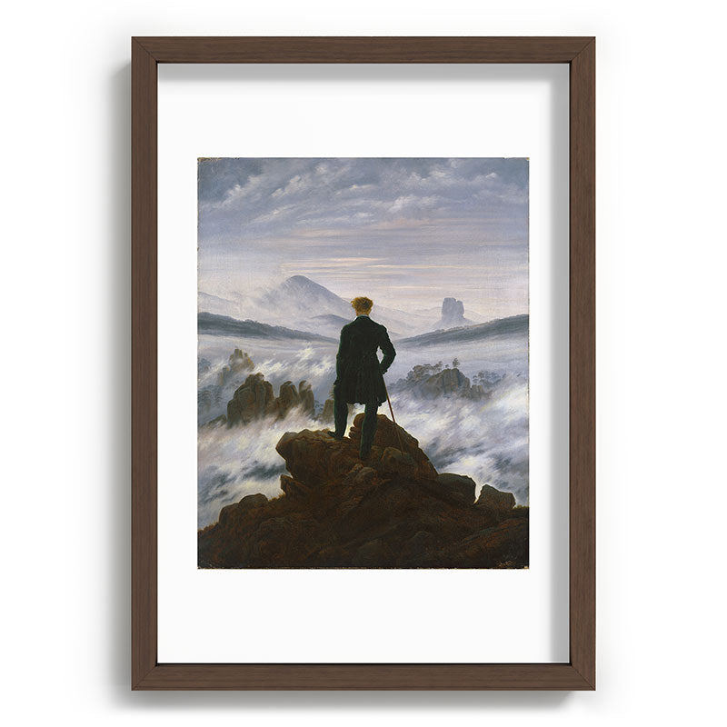 "Wanderer above the Sea of Fog" ("Der Wanderer ��ber dem Nebelmeer") by Caspar David Friedrich, circa 1817  Framed Art Print