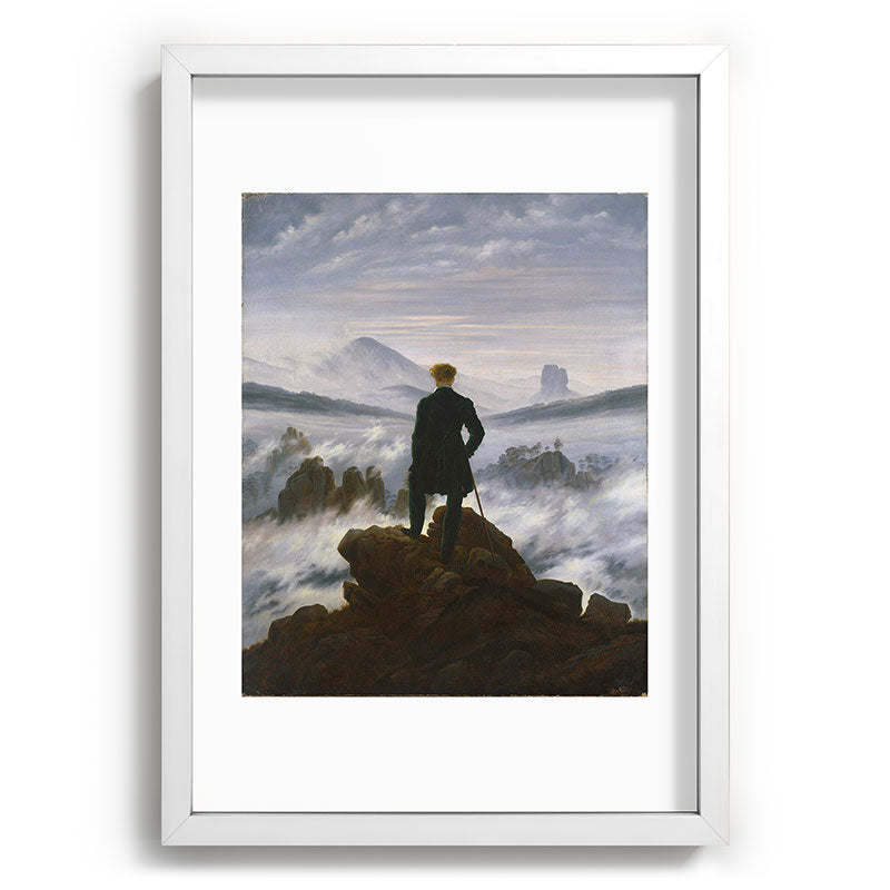 "Wanderer above the Sea of Fog" ("Der Wanderer ��ber dem Nebelmeer") by Caspar David Friedrich, circa 1817  Framed Art Print