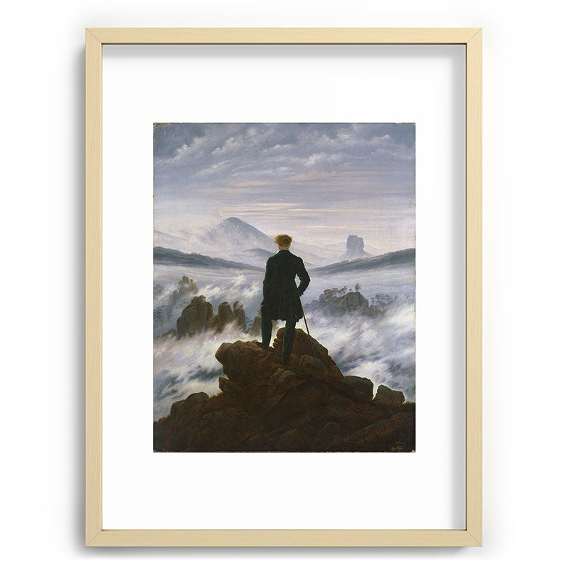 "Wanderer above the Sea of Fog" ("Der Wanderer ��ber dem Nebelmeer") by Caspar David Friedrich, circa 1817  Framed Art Print