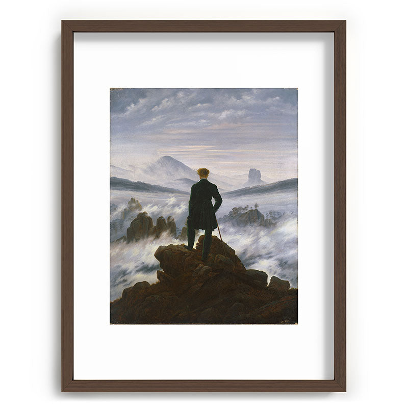 "Wanderer above the Sea of Fog" ("Der Wanderer ��ber dem Nebelmeer") by Caspar David Friedrich, circa 1817  Framed Art Print