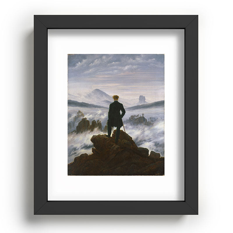 "Wanderer above the Sea of Fog" ("Der Wanderer ��ber dem Nebelmeer") by Caspar David Friedrich, circa 1817  Framed Art Print