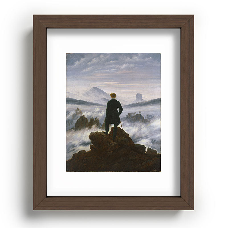"Wanderer above the Sea of Fog" ("Der Wanderer ��ber dem Nebelmeer") by Caspar David Friedrich, circa 1817  Framed Art Print