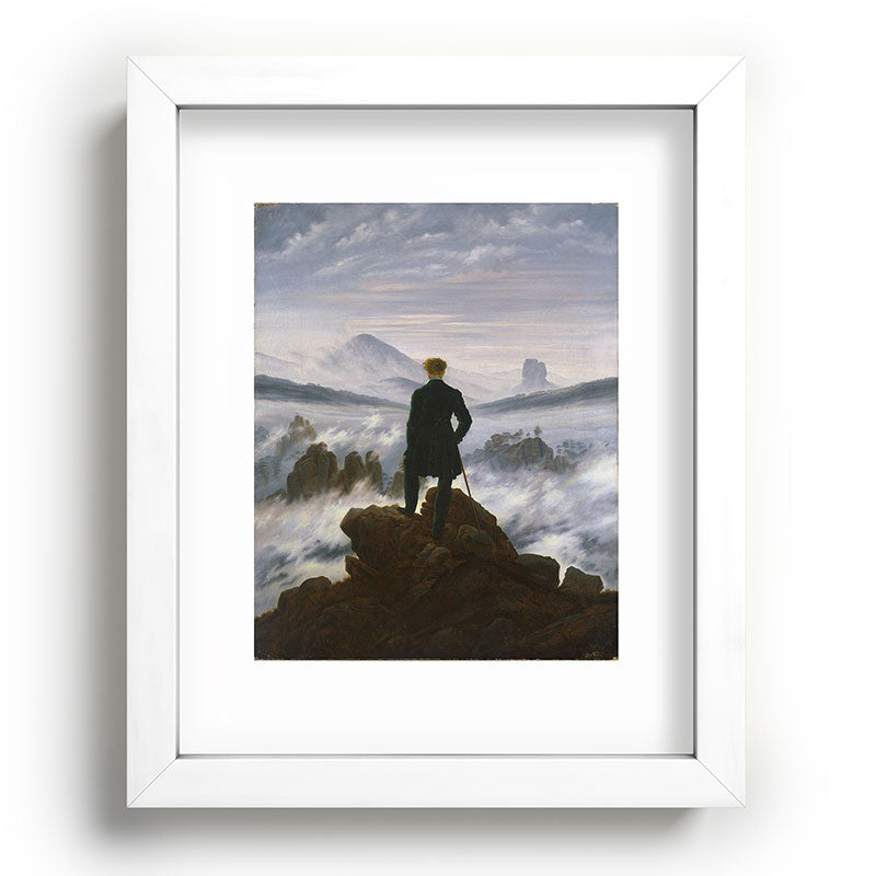 "Wanderer above the Sea of Fog" ("Der Wanderer ��ber dem Nebelmeer") by Caspar David Friedrich, circa 1817  Framed Art Print