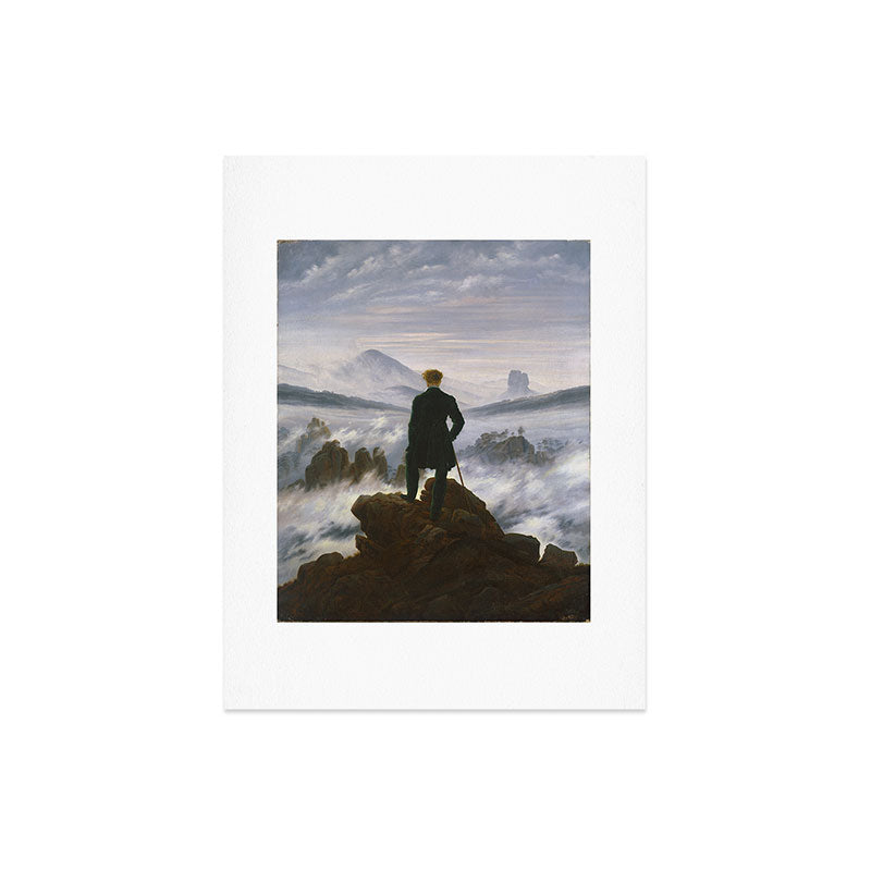 "Wanderer above the Sea of Fog" ("Der Wanderer ��ber dem Nebelmeer") by Caspar David Friedrich, circa 1817  Art Print