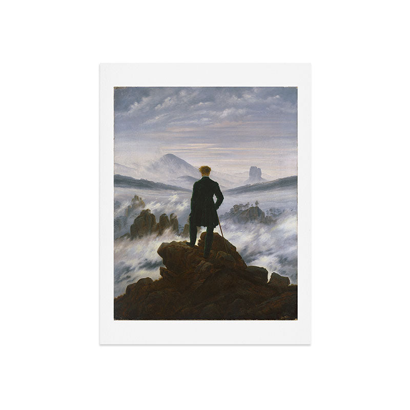 "Wanderer above the Sea of Fog" ("Der Wanderer ��ber dem Nebelmeer") by Caspar David Friedrich, circa 1817  Art Print