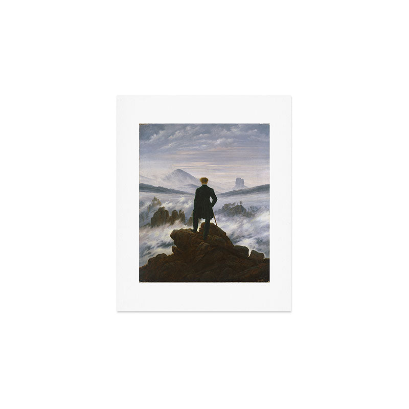 "Wanderer above the Sea of Fog" ("Der Wanderer ��ber dem Nebelmeer") by Caspar David Friedrich, circa 1817  Art Print