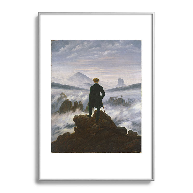 "Wanderer above the Sea of Fog" ("Der Wanderer ��ber dem Nebelmeer") by Caspar David Friedrich, circa 1817  Framed Art Print