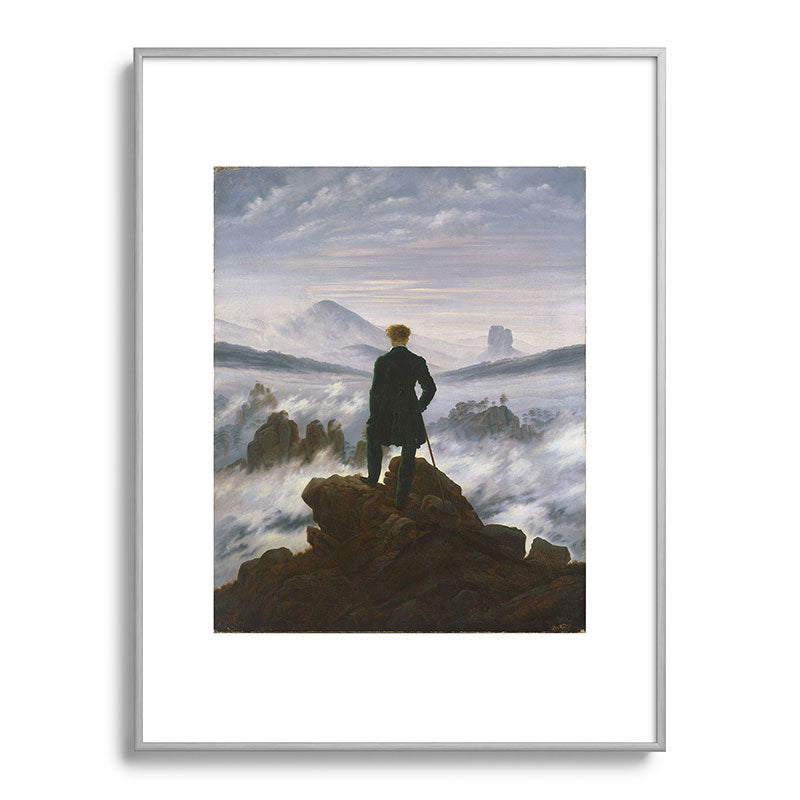 "Wanderer above the Sea of Fog" ("Der Wanderer ��ber dem Nebelmeer") by Caspar David Friedrich, circa 1817  Framed Art Print