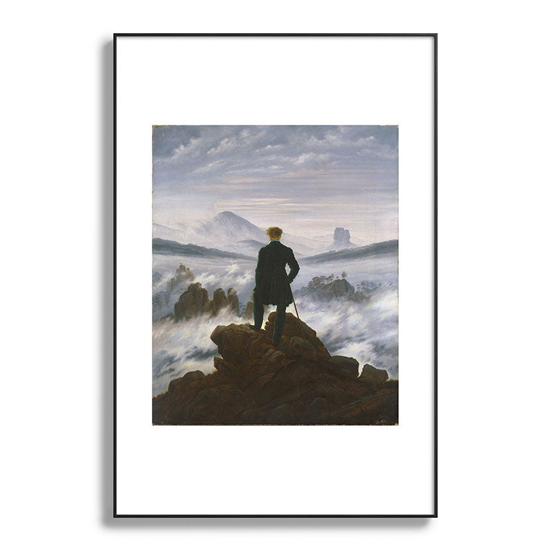 "Wanderer above the Sea of Fog" ("Der Wanderer ��ber dem Nebelmeer") by Caspar David Friedrich, circa 1817  Framed Art Print