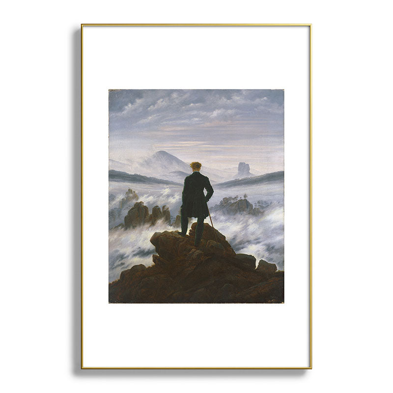 "Wanderer above the Sea of Fog" ("Der Wanderer ��ber dem Nebelmeer") by Caspar David Friedrich, circa 1817  Framed Art Print