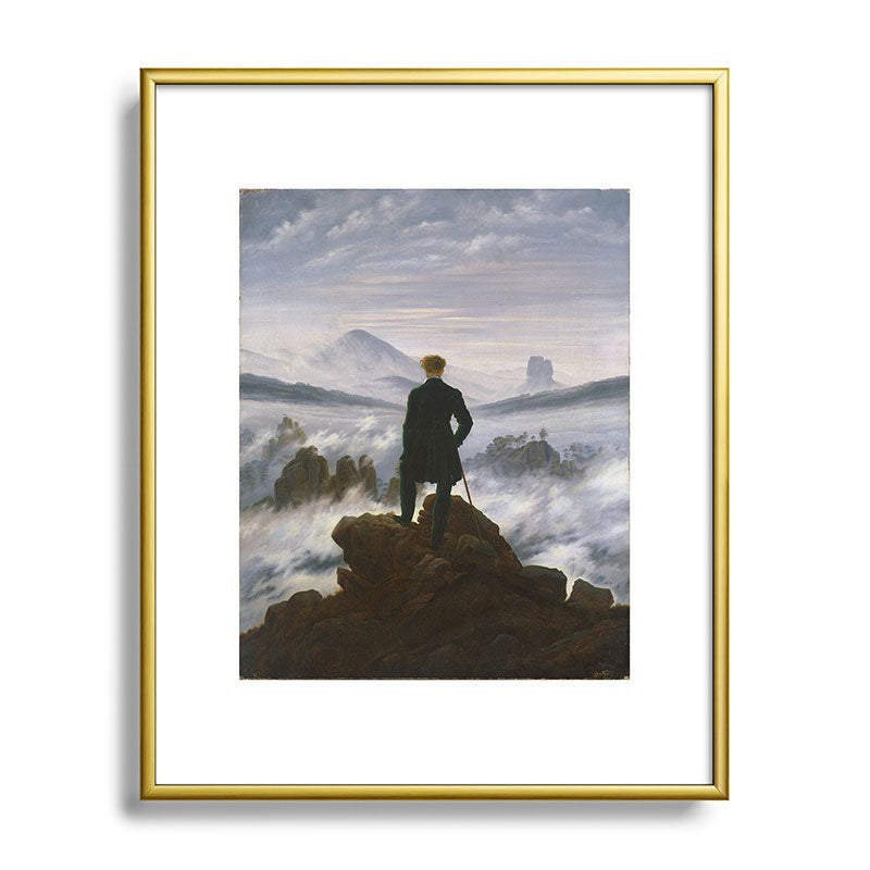 "Wanderer above the Sea of Fog" ("Der Wanderer ��ber dem Nebelmeer") by Caspar David Friedrich, circa 1817  Framed Art Print