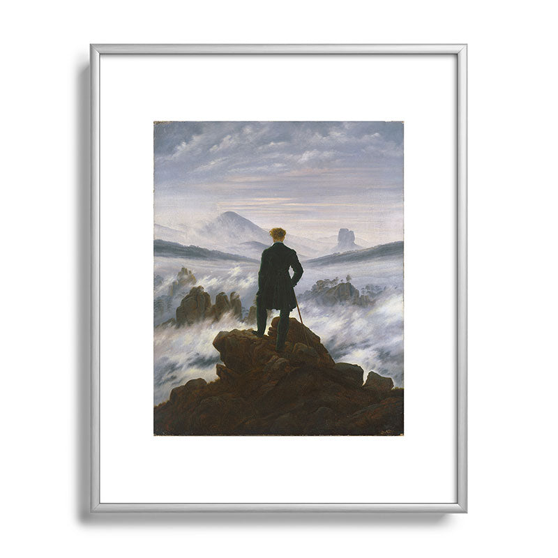 "Wanderer above the Sea of Fog" ("Der Wanderer ��ber dem Nebelmeer") by Caspar David Friedrich, circa 1817  Framed Art Print