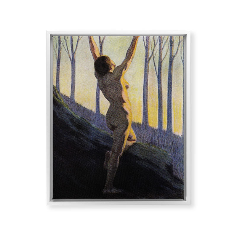 "We found our own, O my Soul, in the calm and cool of the daybreak" (Margaret C. Cook, 1913) Framed Canvas Print