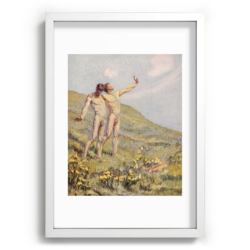 "Whose happiest days were far and away through fields, ... he and another wandering" (Margaret Cook) Framed Art Print