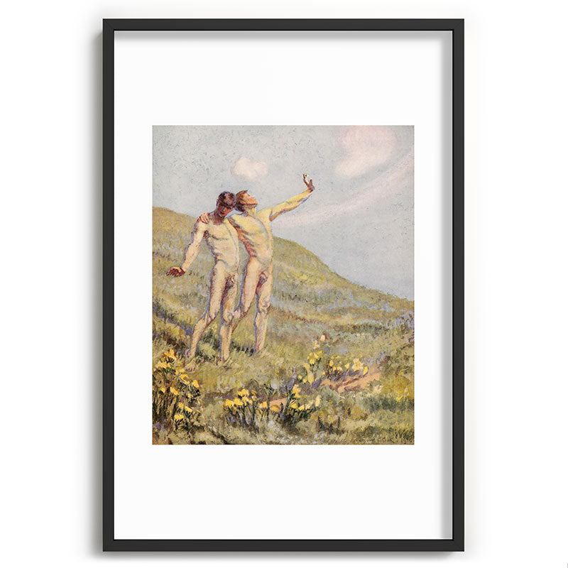 "Whose happiest days were far and away through fields, ... he and another wandering" (Margaret Cook) Framed Art Print