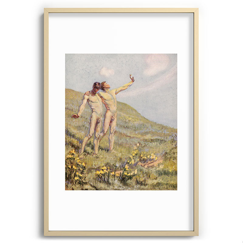 "Whose happiest days were far and away through fields, ... he and another wandering" (Margaret Cook) Framed Art Print