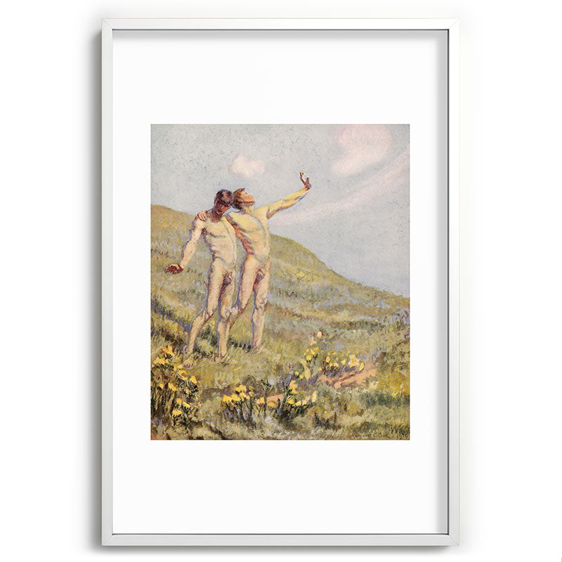 "Whose happiest days were far and away through fields, ... he and another wandering" (Margaret Cook) Framed Art Print