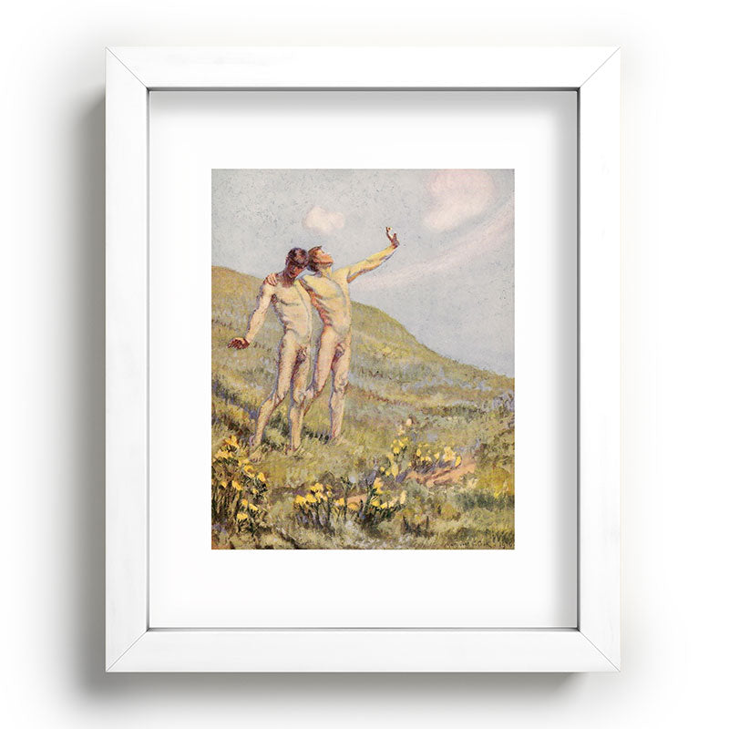 "Whose happiest days were far and away through fields, ... he and another wandering" (Margaret Cook) Framed Art Print