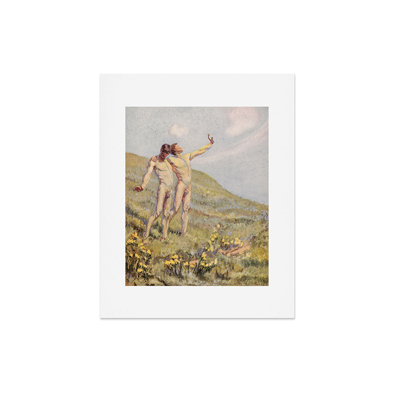 "Whose happiest days were far and away through fields, ... he and another wandering" (Margaret Cook) Art Print